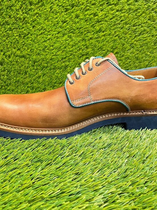 Kenneth Cole Mens Size 12 Brown Blue Casual Classic Leather Oxford Dress Shoes main image 9